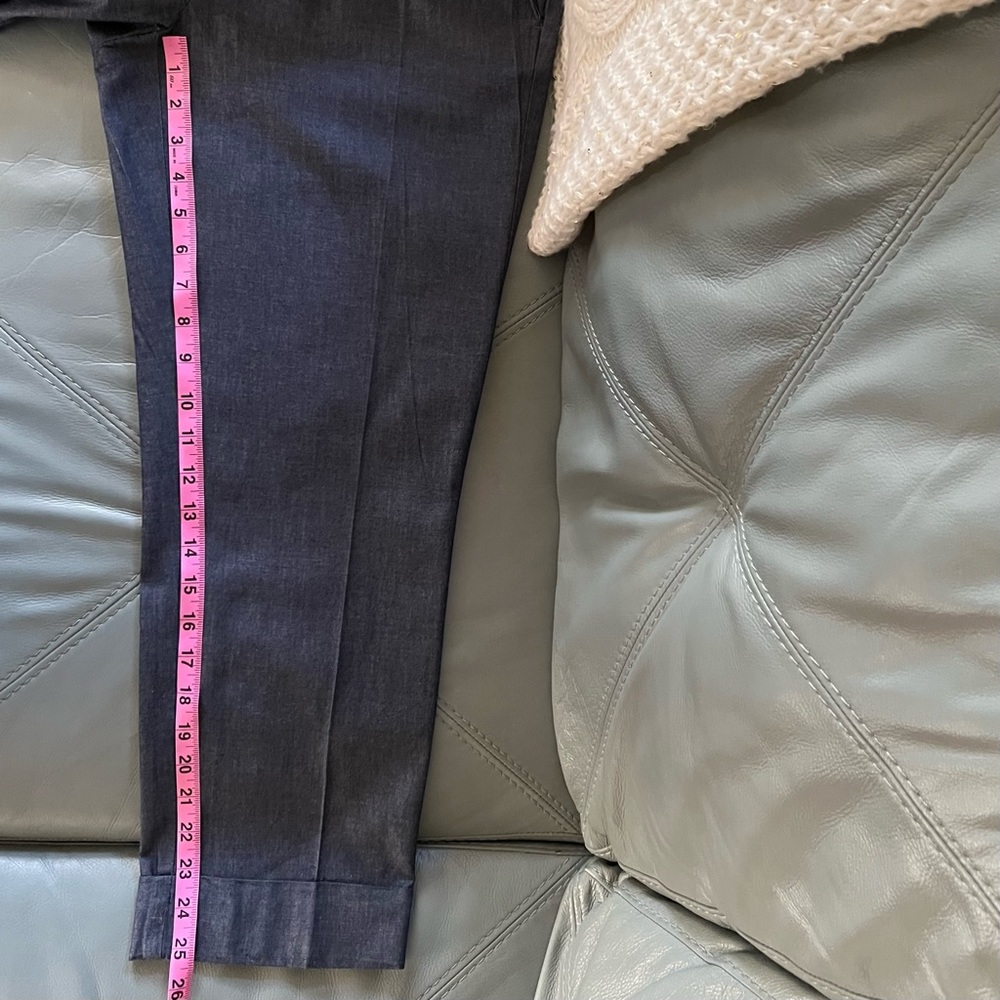 NWOT Gorgeous Pleated ANN TAYLOR Factory DARK CHAMBRAY CROPPED Ankle TROUSERS 4 - Picture 10 of 14